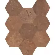 Мозаика Caesar Alchemy Copper 3D Hexagons Matt 28x34 на сетке