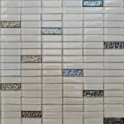 Мозаика Pixmosaic Glass Микс Платина 1.5х4.8 30x30 МС 1086