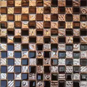 Мозаика Pixmosaic Glass Шахматка Черная 2.3х2.3 30x30 МС 2169