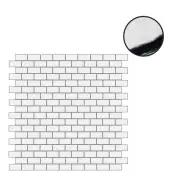 Мозаика Floor Gres B and W Marble Wave High Glossy 6mm Mosaico 1.5x3 30x30 767470