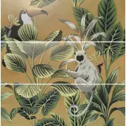Панно Ape Ceramica Silk Set 3 DEF Toucan Ocre 40x120