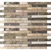 Мозаика настенная CV20081 Strips Mix.Polished Light Emperador + Dark Emperador 30.5x30.5 Colori Viva