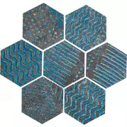Декор Naxos Raku Esagona Turquoise 35.5x37 101009