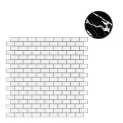 Мозаика Floor Gres B and W Marble Fragment High Glossy 6mm Mosaico 1.5x3 30x30 767471