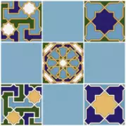 Настенная плитка Шахтинская плитка Багдад Синий Верх 02 30x30