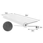 Ступень Ascot Ceramiche Patchwalk Antracite Out Scalino Costa Retta 33x91 PHS70O