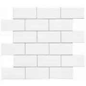 Настенная Мозаика Modernista ADMO1030 Liso PB C/C Blanco 5 x10 Enmallado 30.5 x30.9 Adex