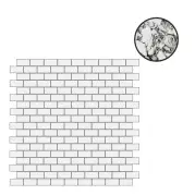Мозаика Floor Gres B and W Marble Pebble High Glossy 6mm Mosaico 1.5x3 30x30 767473