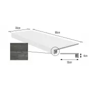 Ступень Ascot Ceramiche Busker Scalino Costa Retta Black Out 33x91 BUS970